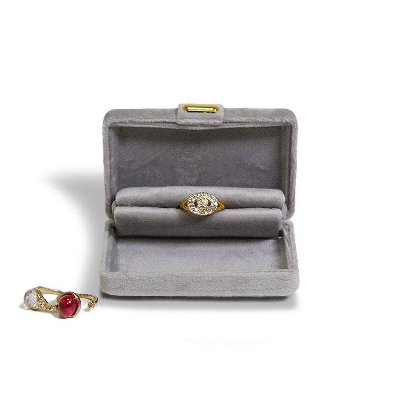 Hộp bao bì trang sức cao cấp thân thiện với môi trường CF bằng nhung, có nam châm đóng mở, dùng cho nhẫn, bông tai và dây chuyền