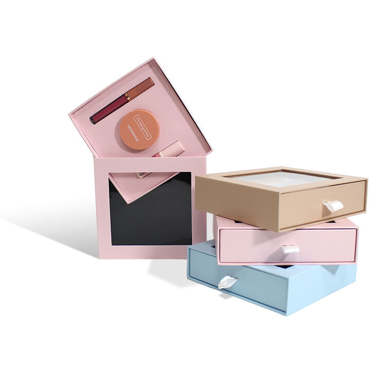 Makeup Gift Drawer Box With Window EVA Insert