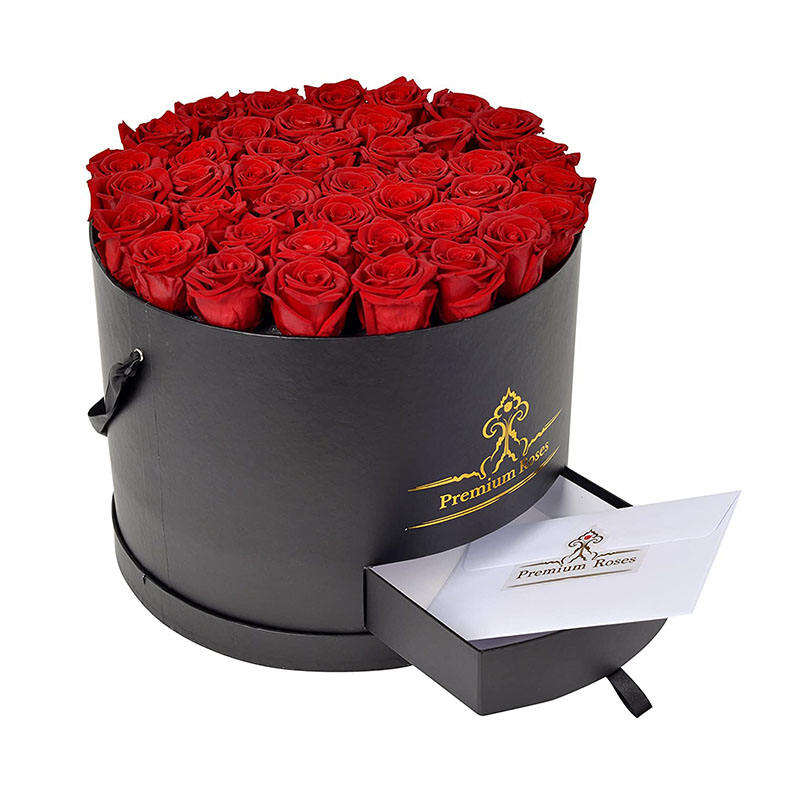 Custom Round Hat Box Cylinder Box Packaging For Flower Bouquet Preserved