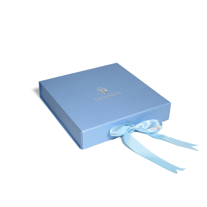 Scatula CF papiracea dura caerulea satinea serica plicabilis cum clausura, scatula capillamentorum ex materialibus recyclatis, ornatus munus emballagii impressi