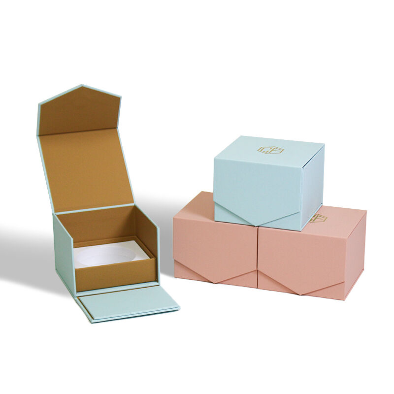 CF Custom Rigid Luxury Recyclable Scented Candle Jar Gift Clamshell Box Printing Packaging Box Magnetic Candle Box