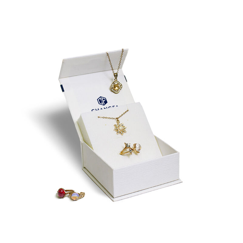 Kaxxi bil-Maġnet tal-Biżness CF, Imballaġġ bil-Kaxxi Rigidi ta’ Kartun Abjad b’Maġnet li jifftaħ, Kaxxa Luxuża li tinfoldja b’Ribbon