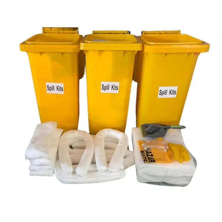 kit de déversement d'huile 120 L avec bac sur roulettes