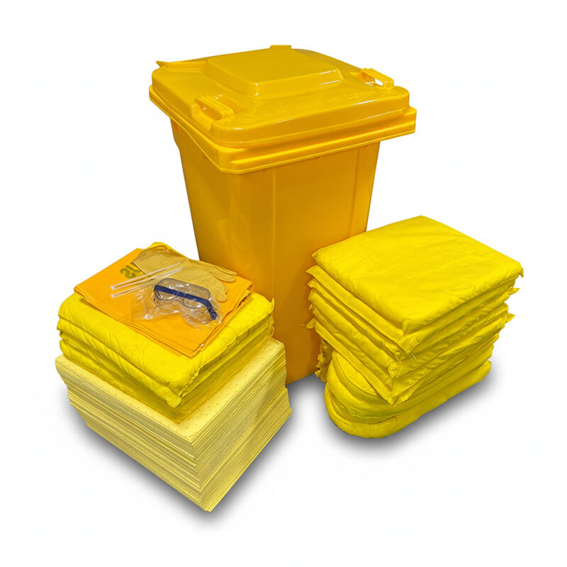 kit de déversement chimique de 240 L avec bac sur roues