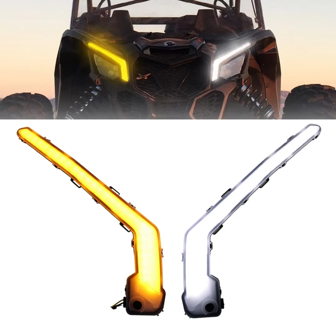 TIYPEOR DRL Turn signal Light White Amber Turning LED Front Side Marker Lights for for Can-Am Maverick X3 2018 -2020 factory