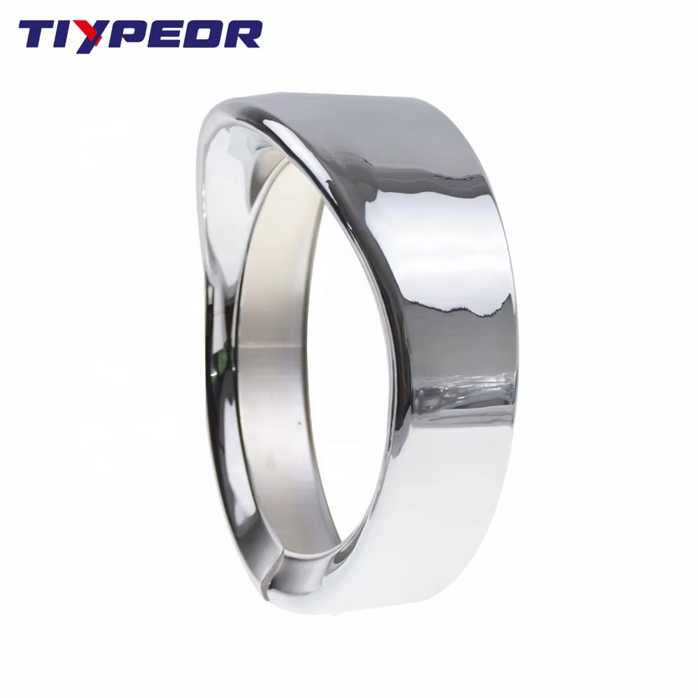 TIYPEOR 7 Inch Headlight Tirm Ring Chrome Black for Harley Touring Road King Electra Glide Headlight Mounting Trim Ring manufacture