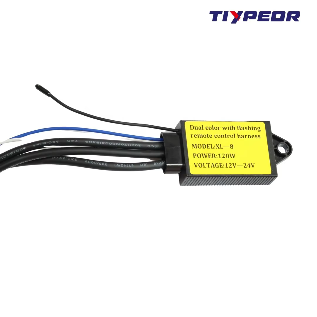TIYPEOR Customize Motorcycle Light Wiring Harness Cable Assembly 2Keys Controller Remote Wireless Switch for Car Motorcycle details