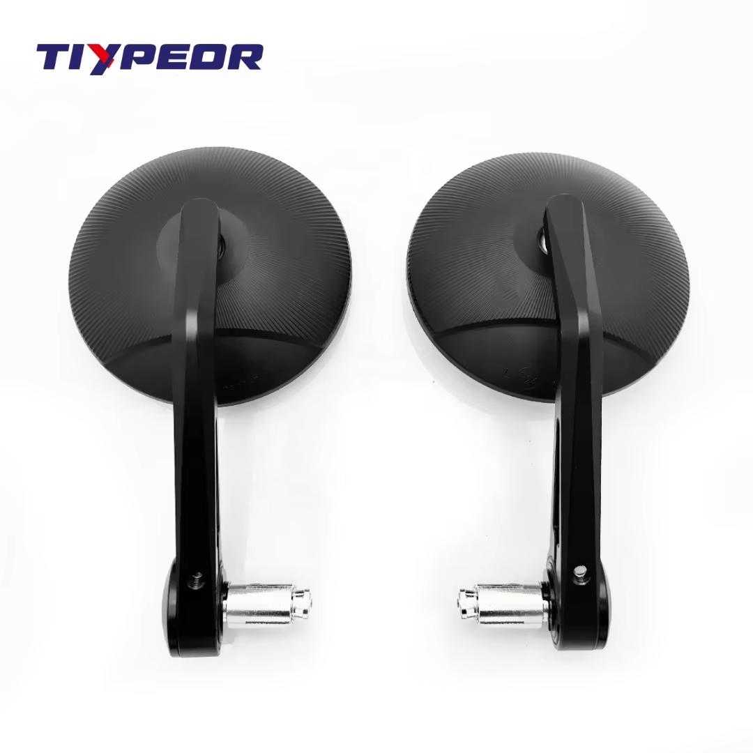TIYPEOR Universal CNC Aluminium Alloy Adjustable Motorcycle Folding Handle Refitting Customized HD Glass Rearview Mirror details