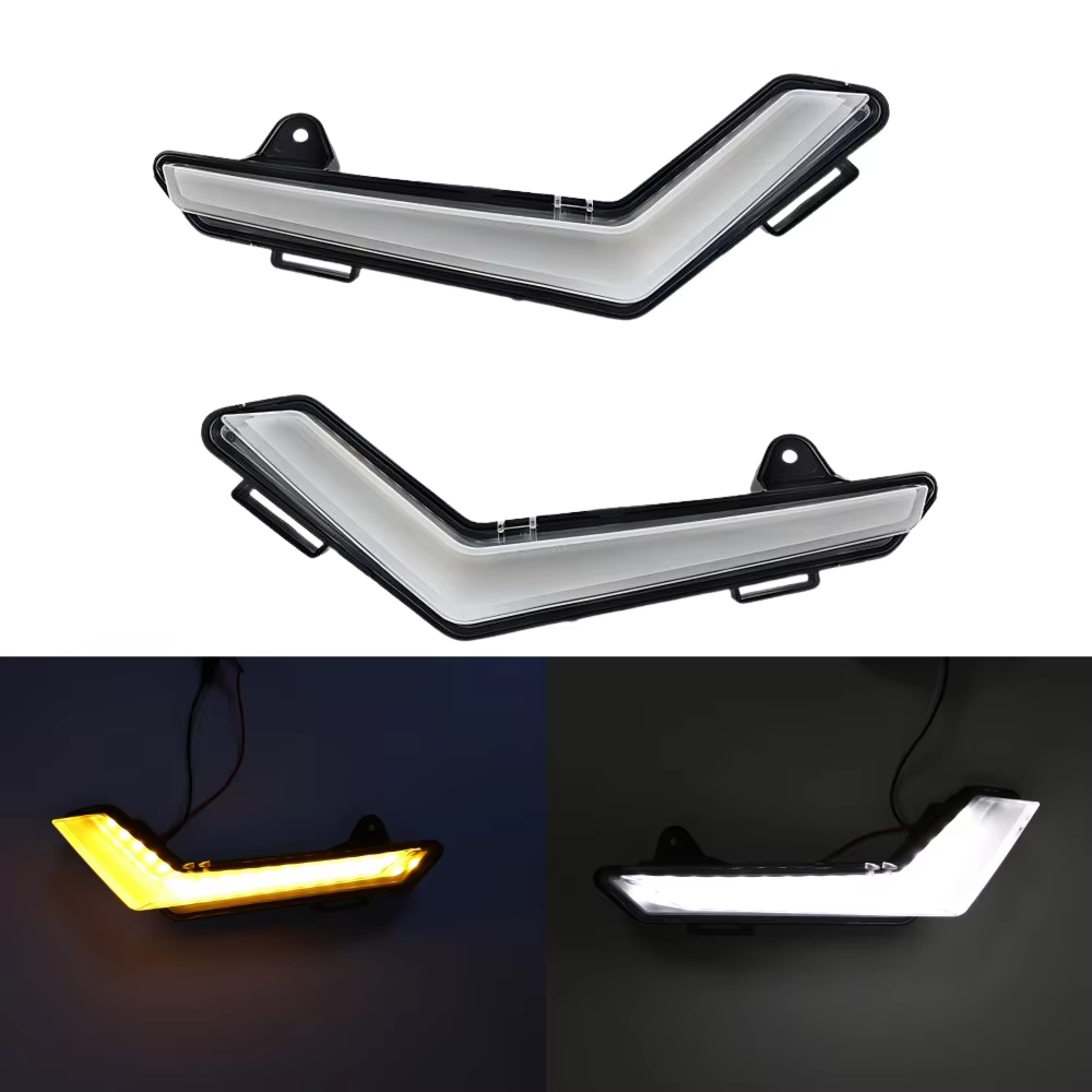 TIYPEOR for ATV UTV Flowing LED Turn Signal Light DRL Front Headlight for Defender 2020+ Defender MAX 2020+Commander 2021 details