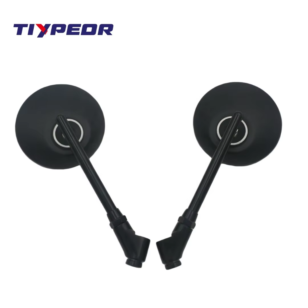 TIYPEOR Motorcycle Accessories Mirror Aluminum Alloy Black Round Convex Surface Mirror for Scooter Handlebar Side Mirror supplier