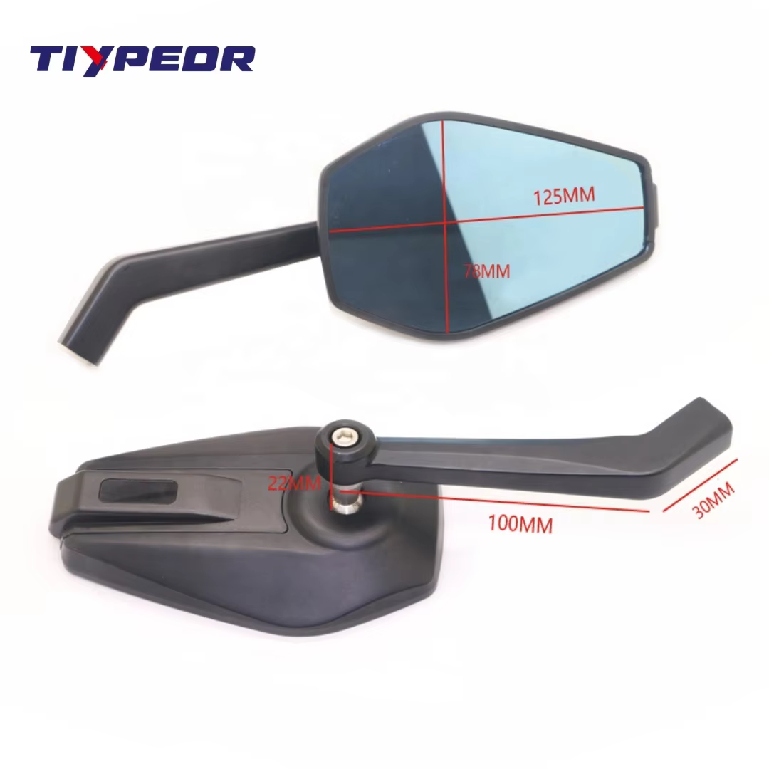 TIYPEOR Factory Direct Universal Convex Lens Motorcycle Rearview Mirror Alloy Aluminium Accessory Sale Scooter Bike Reversing supplier