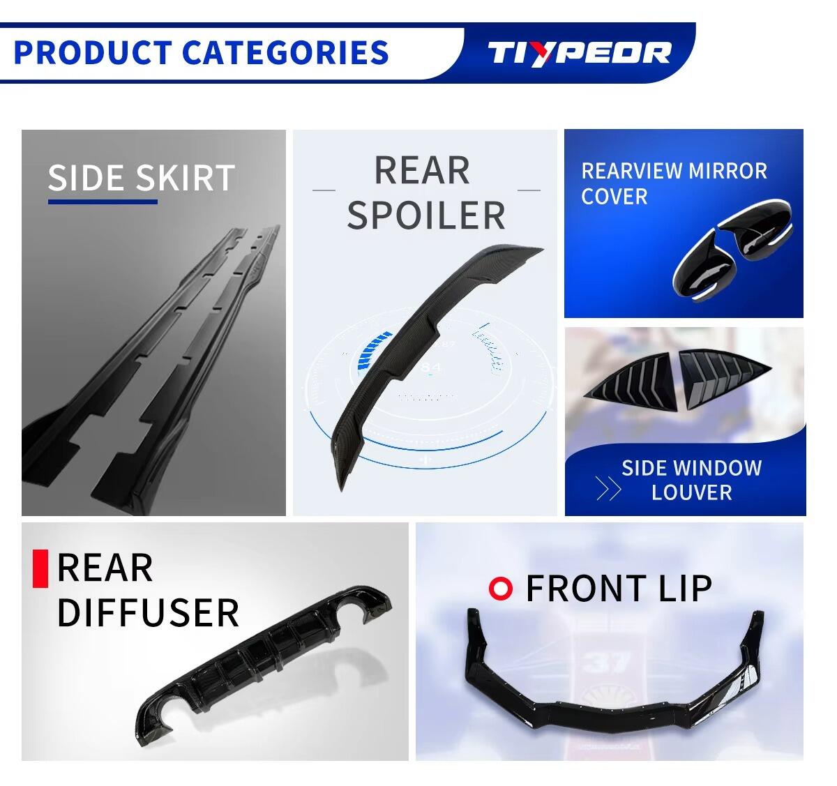 product rear window louver shutter trim for nissan sentra sylphy 2020   2022 tiypeor glossy black-10