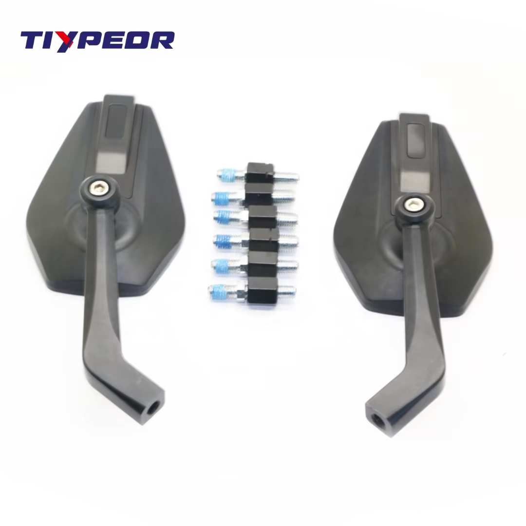 TIYPEOR Factory Direct Universal Convex Lens Motorcycle Rearview Mirror Alloy Aluminium Accessory Sale Scooter Bike Reversing details