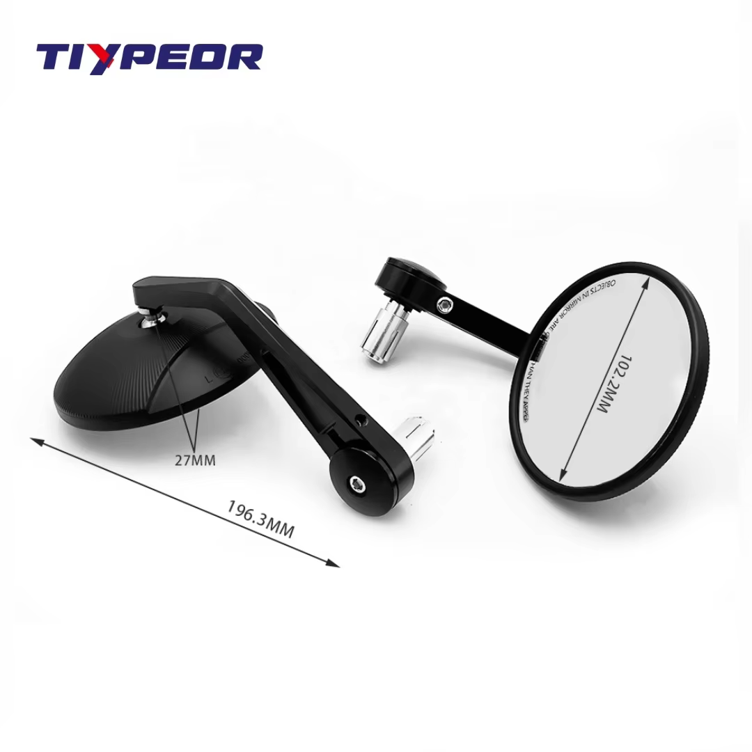 TIYPEOR Universal CNC Aluminium Alloy Adjustable Motorcycle Folding Handle Refitting Customized HD Glass Rearview Mirror factory