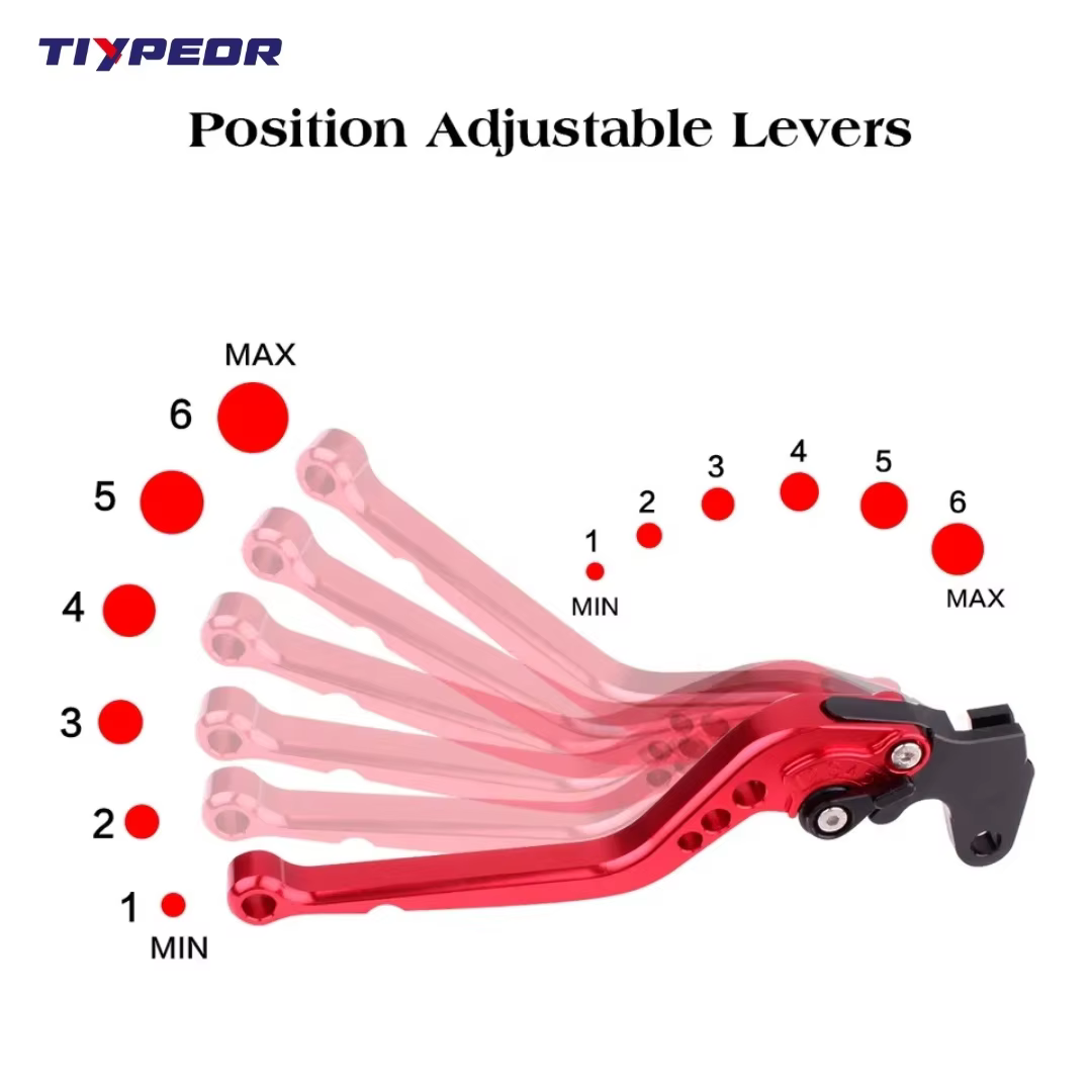 TIYPEOR Motorcycle Dual Disc Brake Handle Universal CNC Aluminum Dual Brake Clutch Lever Motorcycle Modification Accessories details