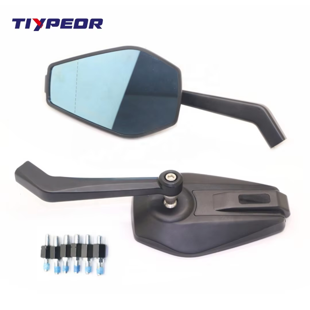 TIYPEOR Factory Direct Universal Convex Lens Motorcycle Rearview Mirror Alloy Aluminium Accessory Sale Scooter Bike Reversing supplier