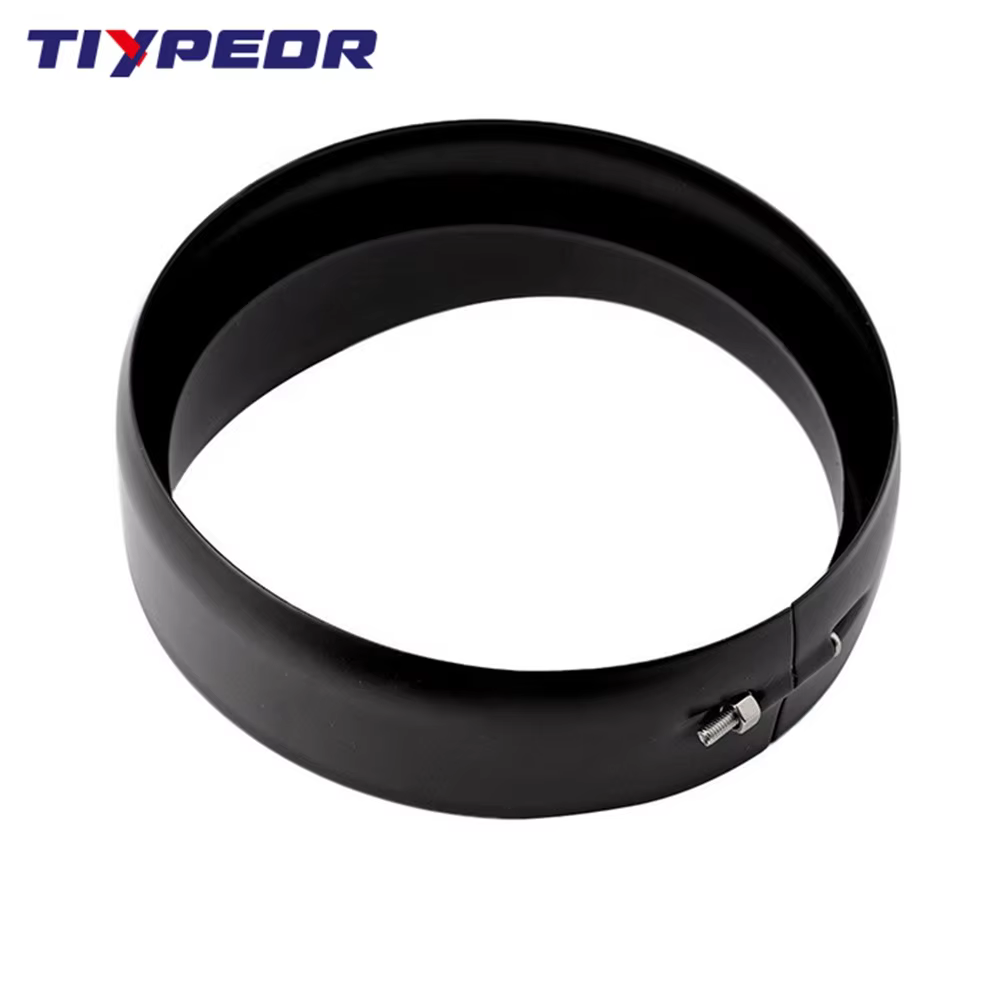 TIYPEOR Pcs of 5.75'' Inch Trim Ring for Motorcycle Led Headlight Black or Chrome for Option factory