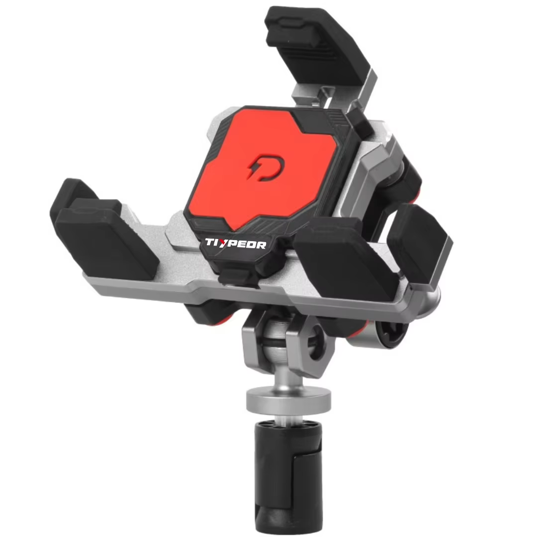 TIYPEOR Motorcycle Wireless Charger Phone Holder 15W Wireless Fast Charging &Vibration Dampener 360 Degree Adjustment Holder manufacture