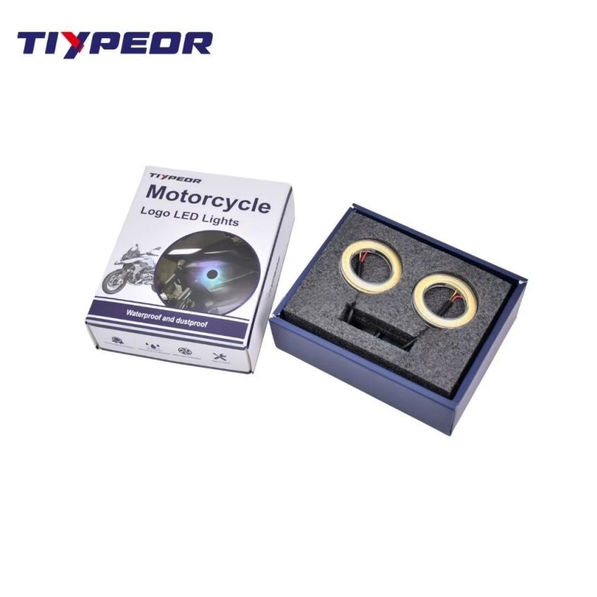 TIYPEOR Logo LED for YAMAHA LED Angel Eyes 50mm Motorcycle Lights COB Circle Waterproof White/Yellow Ring Light Logo Backlight details