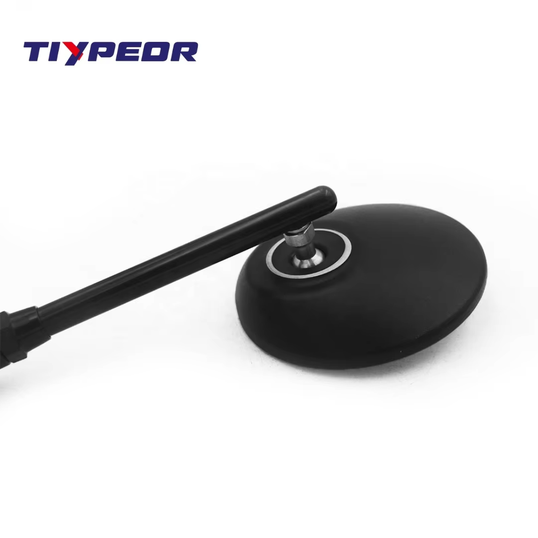 TIYPEOR Motorcycle Accessories Mirror Aluminum Alloy Black Round Convex Surface Mirror for Scooter Handlebar Side Mirror details