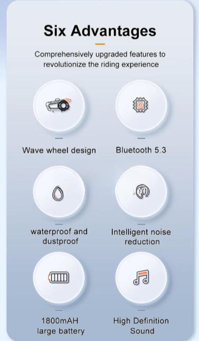 TIYPEOR Motorcycle Helmet BT Headset IPX6 Waterproof 1500mAh 60H Long Battery Life Anti-Freezing Music Player Earphone supplier