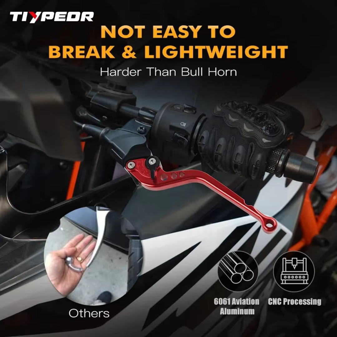 TIYPEOR Motorcycle Dual Disc Brake Handle Universal CNC Aluminum Dual Brake Clutch Lever Motorcycle Modification Accessories supplier