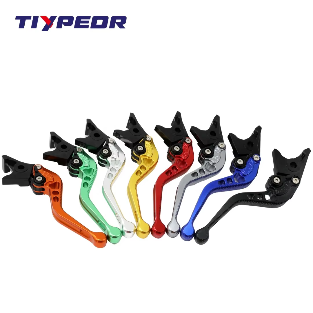 TIYPEOR Universal Motorcycle Left Clutch Lever Right Motorbike Brake Handle CNC Aluminum Adjustable Lever Motorcycle Accessories manufacture