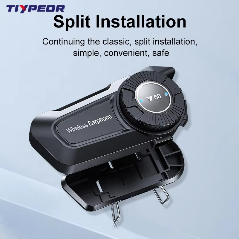 TIYPEOR Motorcycle Helmet BT Headset IPX6 Waterproof 1500mAh 60H Long Battery Life Anti-Freezing Music Player Earphone factory