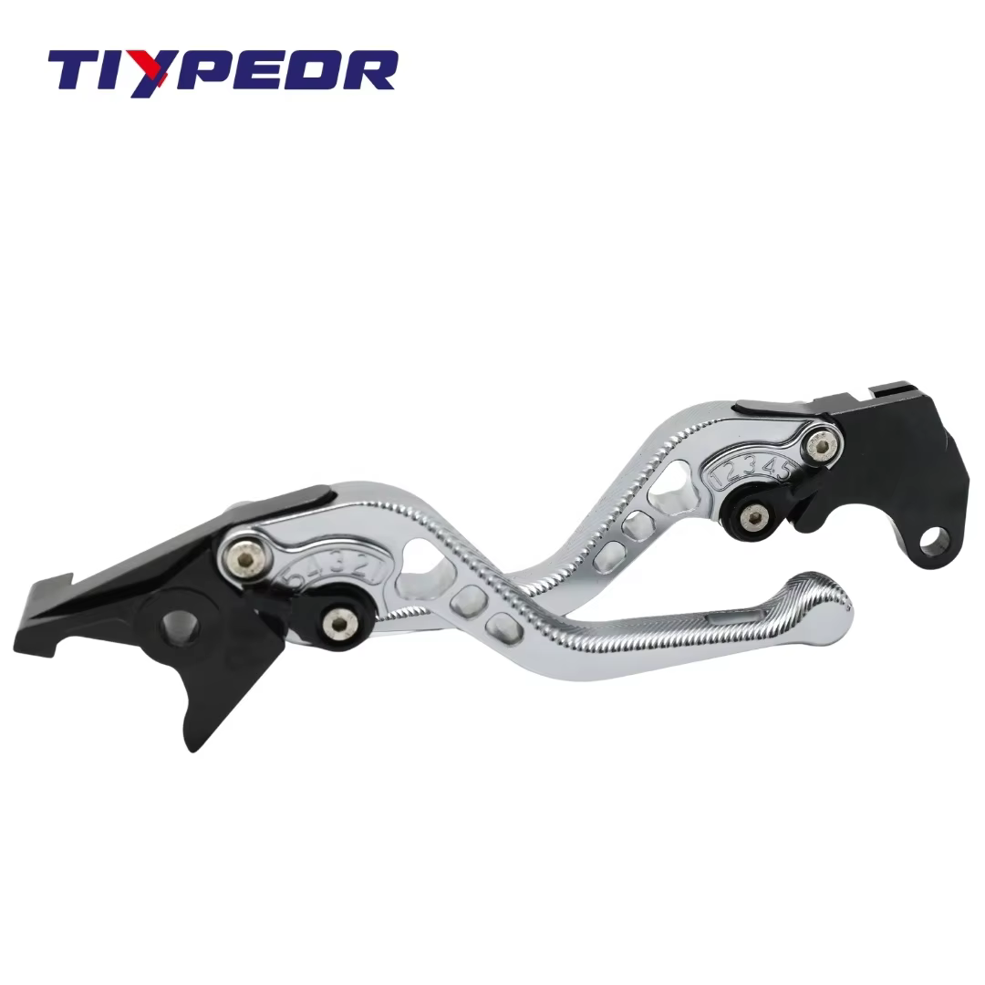 TIYPEOR Universal Motorcycle Left Clutch Lever Right Motorbike Brake Handle CNC Aluminum Adjustable Lever Motorcycle Accessories factory