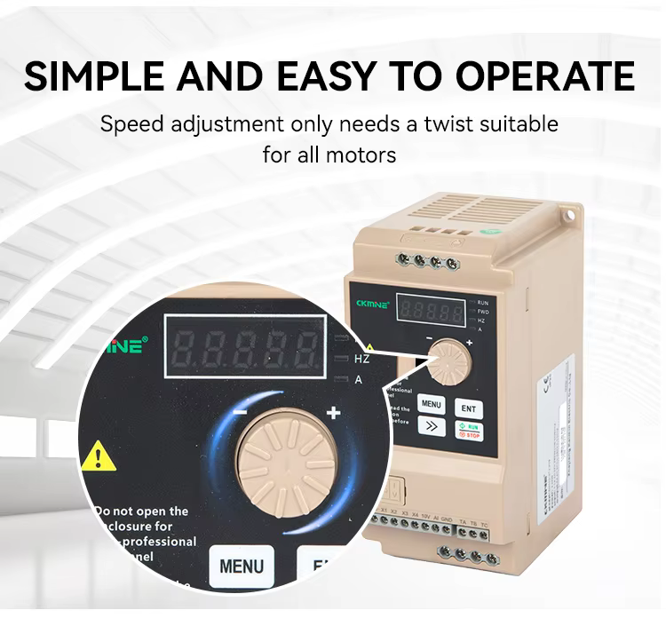 CKMINE Factory Bulk Supply: Three-Phase 220V 0.75kW MINI VFD Inverter, AC Industrial Motor Drive, 50Hz/60Hz manufacture