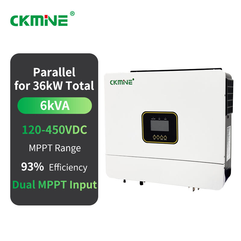 6 kW hocheffizienter netzunabhängiger Solarwechselrichter mit Doppelausgang, 48 VDC bis 220 VAC, reiner Sinuswellenausgang für den Heimgebrauch