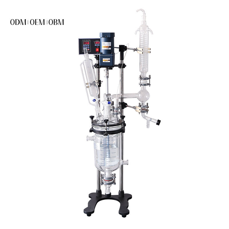 Réacteur chimique en verre de 3L à ultrasons/Récipient de réaction en verre
