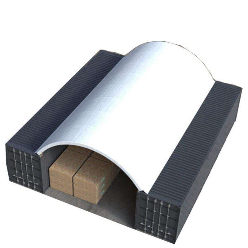 Ağır Hizmet Tipi PVC Kumaşlı Konteyner Nakliye Çadırı Kubbe Barınağı Depolama Çadırı 40/20 ft