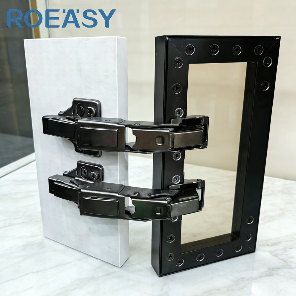 Charnière profilée ROEASY CH-6-165-83-3D, charnière pour porte vitrée à cadre en aluminium réglable en 3D CH-90-93-3D, charnière d’angle à fermeture souple CH-45-93-3D