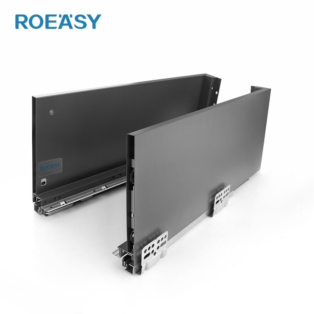 ROEASY TD-195PT 199MM Higher Drawer Slim Box Full Extension Soft Closing Drawer Slide Push to Open Drawer Channel