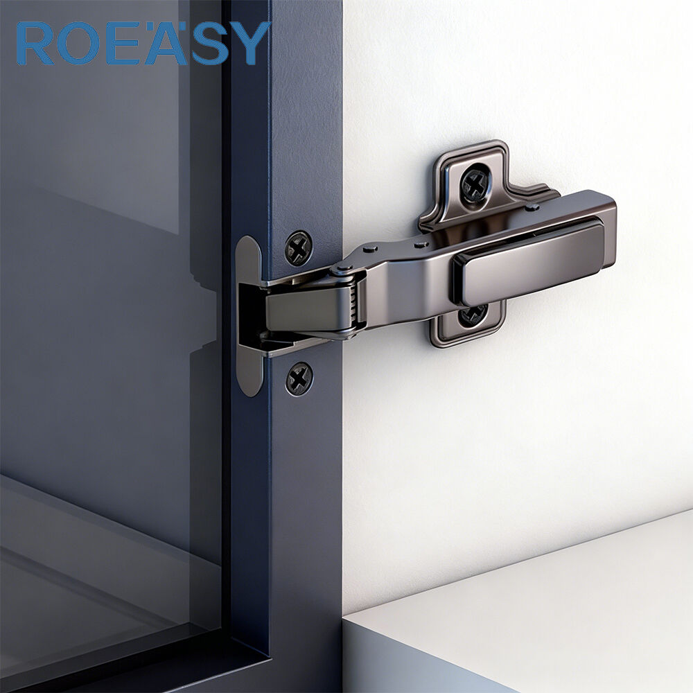 ROEASY KH20 Furniture Hydraulic Hinge for Aluminum Frame Cabinets Fixed-on Soft Close Kitchen Cupboards Hinge