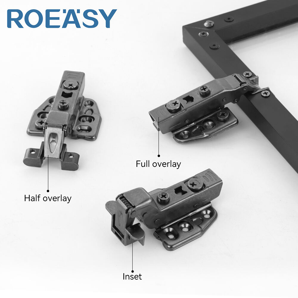 ROEASY CH-693A-3H-BN aluminiumram vitrinskåp 3d gångjärn för köksmöbler