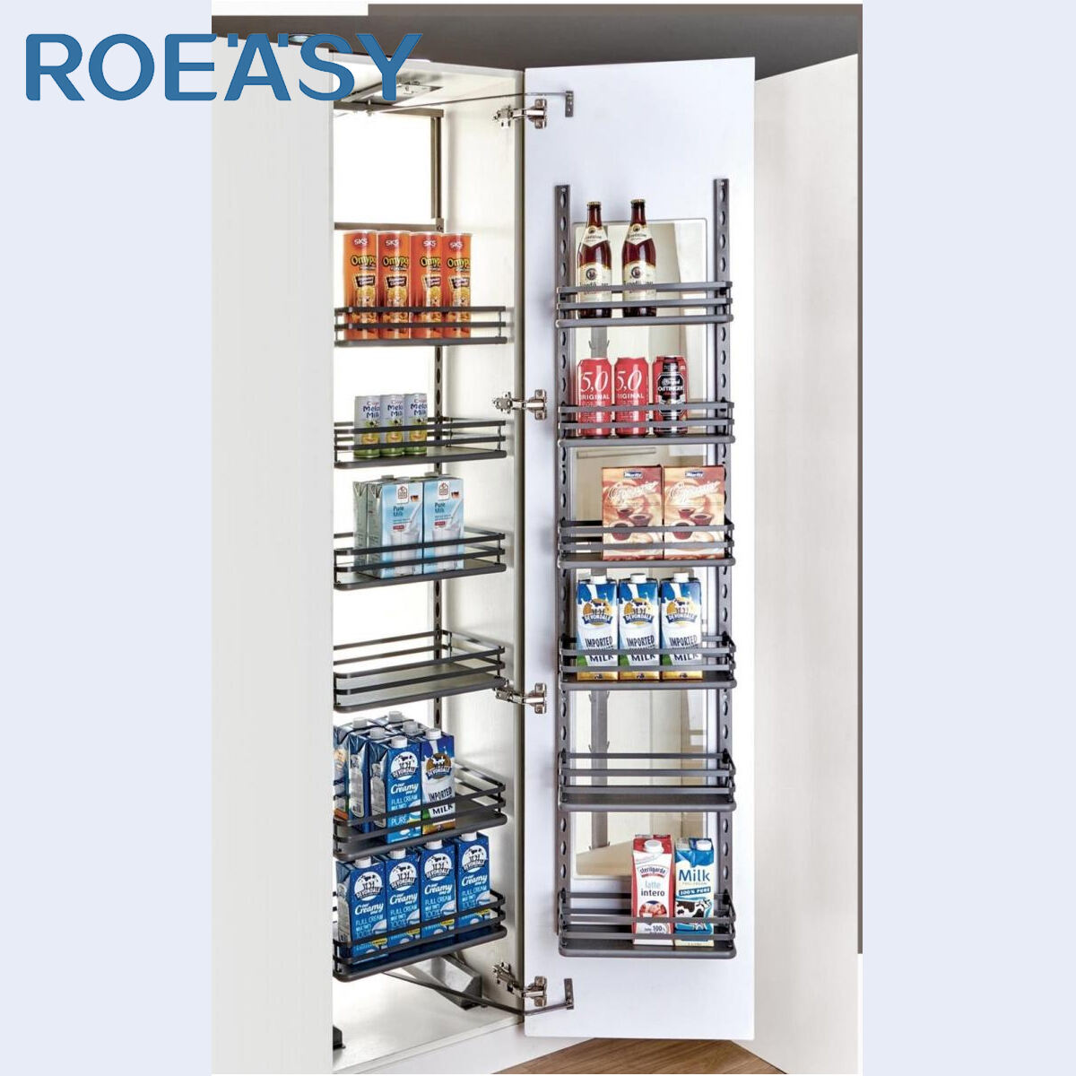 ROEASY DMH45C-M(M2) / DMI30/DMI40 Linkage Pantry Unit Cabinet Organizer Big Sliding Pull Out Basket Larder Storage Kitchen Storage Tall Pantry Organizer