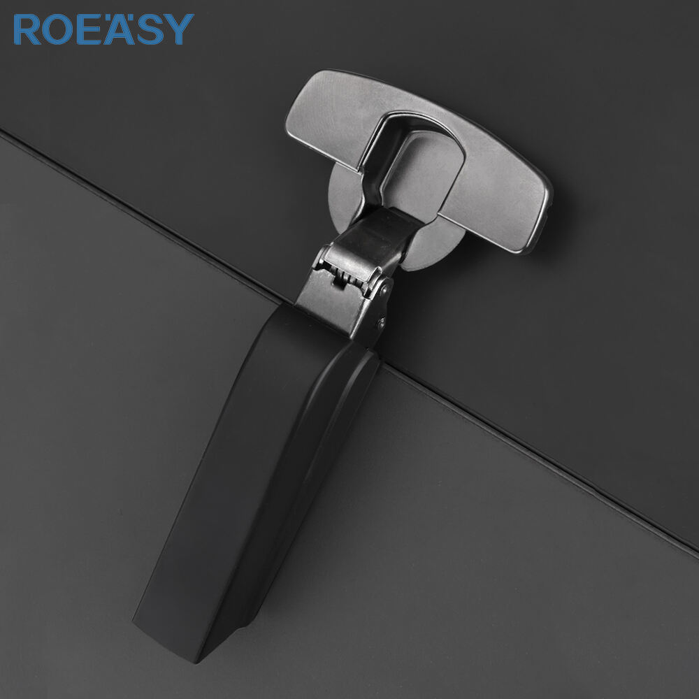 ROEASY wingless cabinet hinge 35mm cup two way hinge soft close plastic cover 3d adjustable furniture black hinges