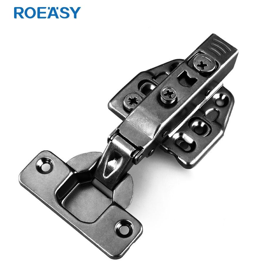 Roeasy CH-293A-3H-BN 35mm Cup 3D cabinet hinge clip-on soft close black nickel  heavy duty hinge for pantry cupboard