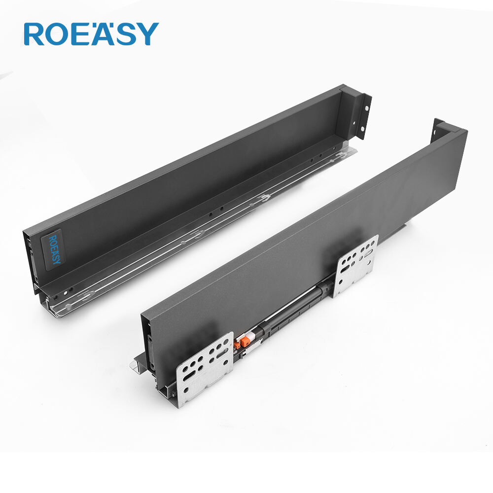 ROEASY TD-195NT 84 MM Slim Box virtuves atvilktņu kanālu sliedes sistēma dubultās sienas atvilktnes bīdāmās