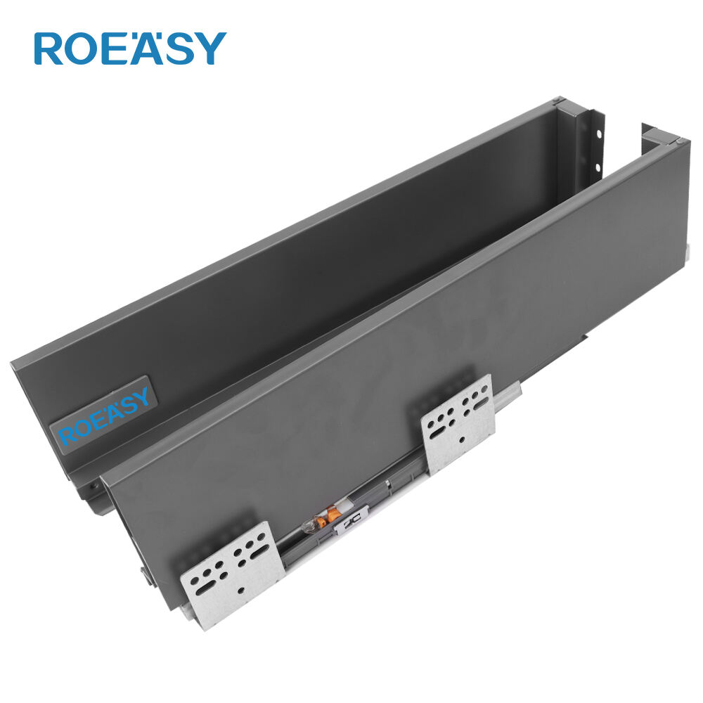 ROEASY TD-195CT 118MM Slim Box System Furniture Kotak Logam Laci Geser untuk Saluran Laci Kabinet Tinggi