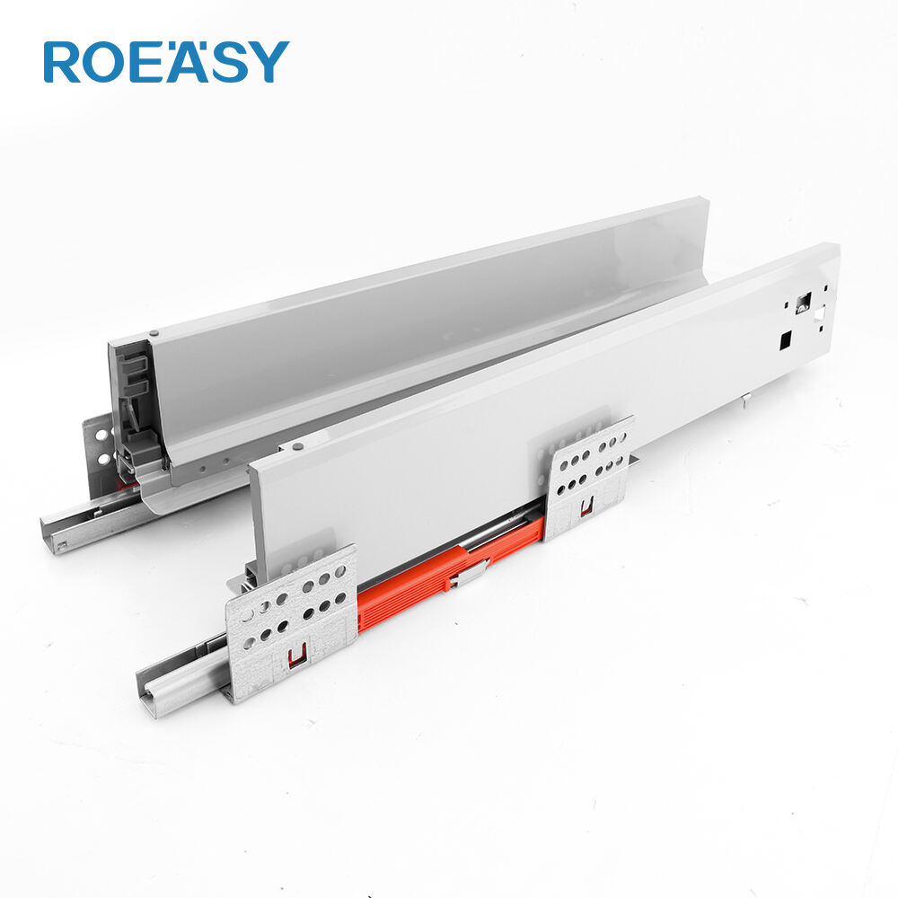 ROEASY TD-197Y Slim Tandem Box Soft Close Double Wall Drawer Slide Full Extension Drawer Channel