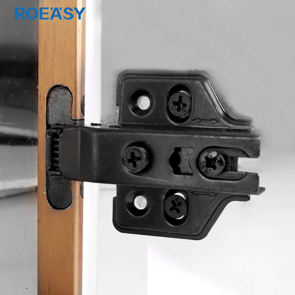 Roeasy CH-691A-F Slide On Aluminum Frame Cabinet Hinge Full Overlay Half Overlay and Inset Hydraulic Glass Door Furniture Hinge