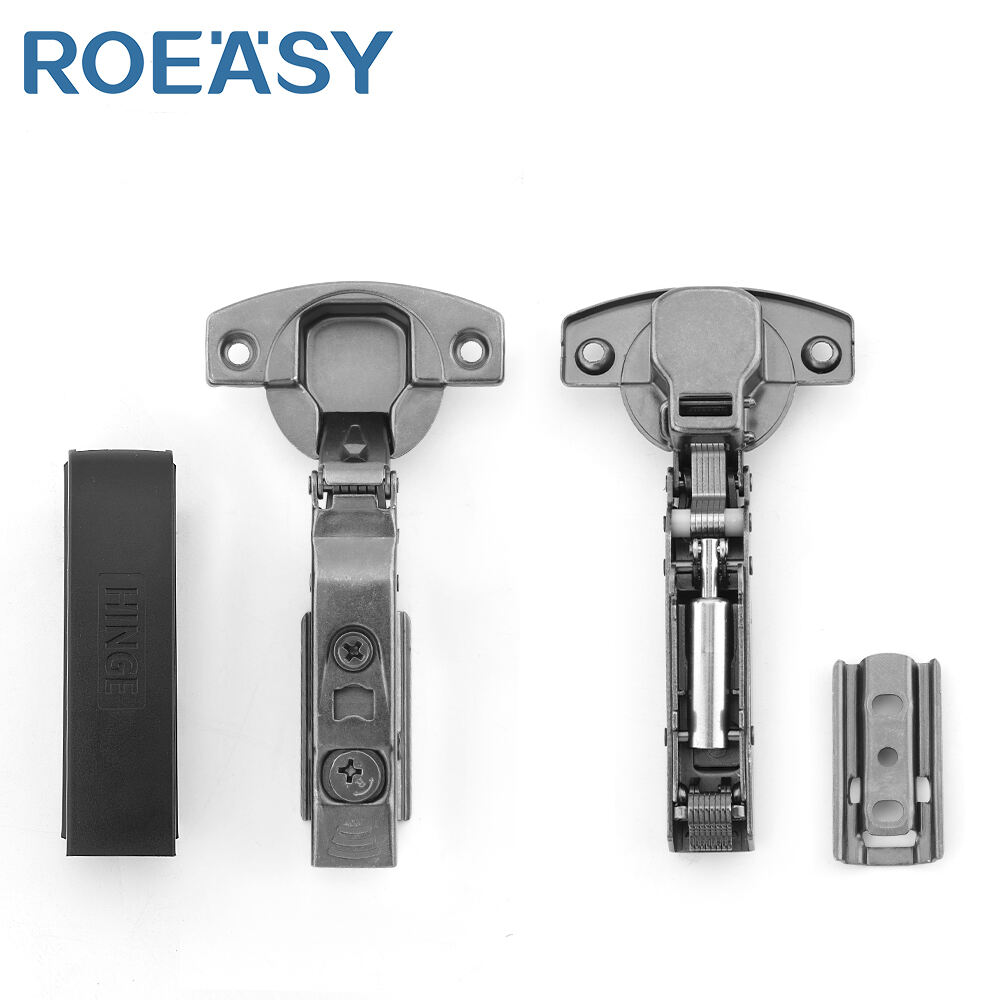 ROEASY Black Nickel 2D Adjustable Concealed Hydraulic Furniture Cupboard Hinge Damping Buffer Soft Close Cabinet Wingless Hinge