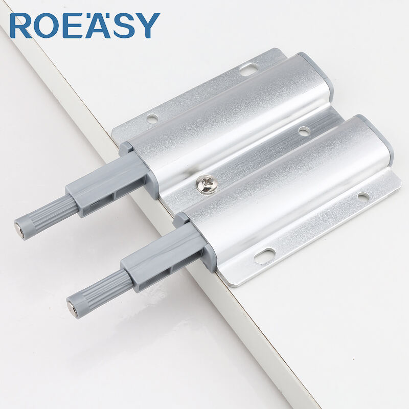ROEASY RT018 Loquet à alliage d'aluminium à ouverture par pression pour armoires à deux portes Mécanisme sans poignée à aimant fort