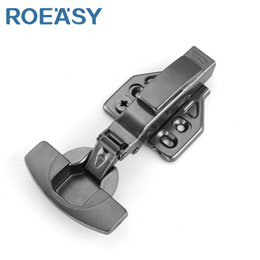 Charnière de meuble noire ROEASY CH-273AF-3D-BN à trois voies, fermeture douce, hydraulique, manivelle 0, porte d'armoire à recouvrement complet, charnières 3D