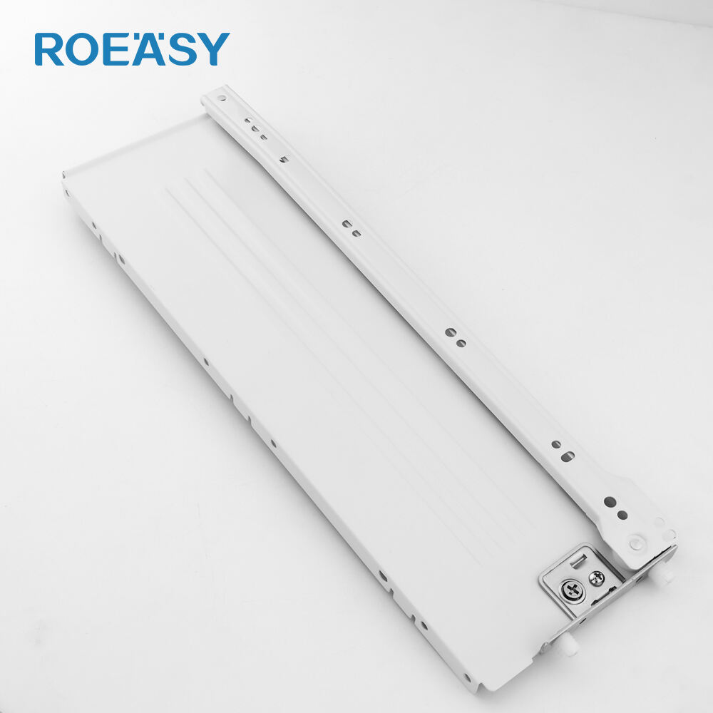 ROEASY MS-0301 84MM Metal Box Drawer Slide Powder Coated Roller Double Wall Drawer Channel