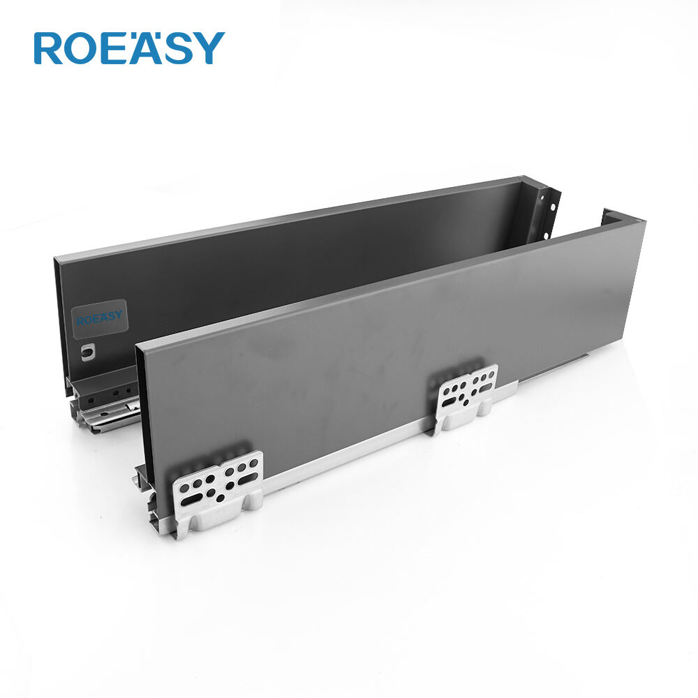 ROEASY TD-195PT 116MM Double Wall Drawer Slide Slim Box for Kitchen Cabinet Drawer