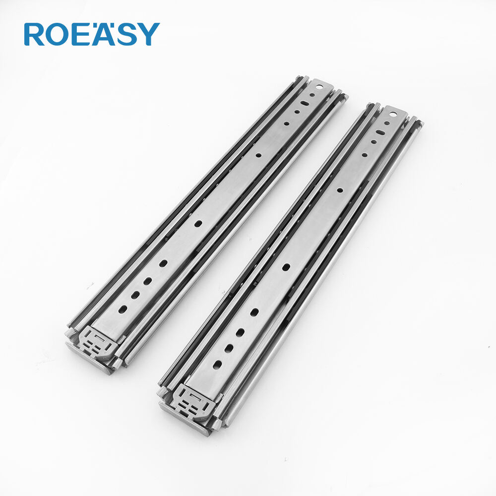 ROEASY BS-7625 76mm Heavy Duty Drawer Slide Tool Box Telescopic Rail 3 Fold Full Extension 225kg Industrial Drawer Runner Guides